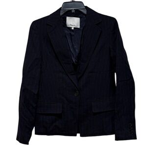 3.1 Phillip Lim Women 100% Wool Striped Blazer Sz 0 Lightweight Preppy Career
